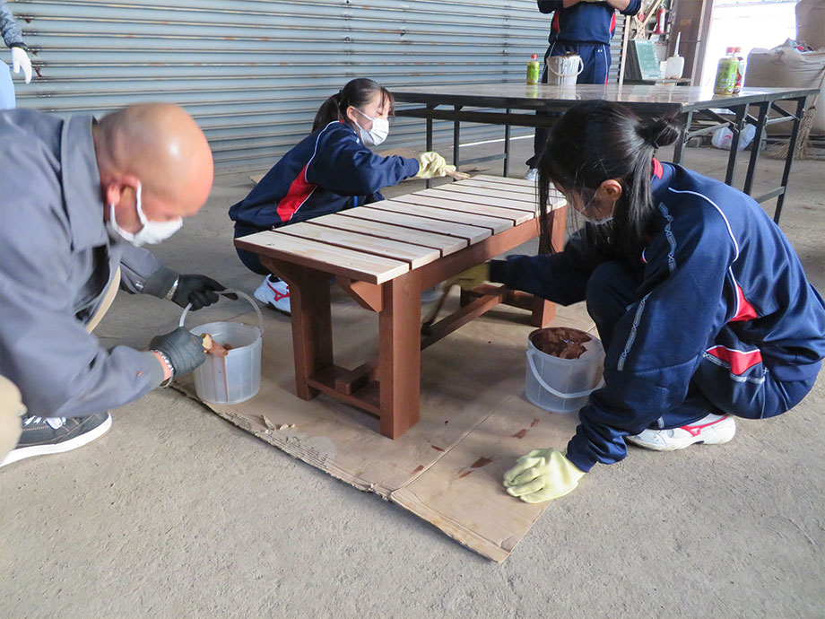 ベンチ制作｜令和3年度　飯田高校生との交流会